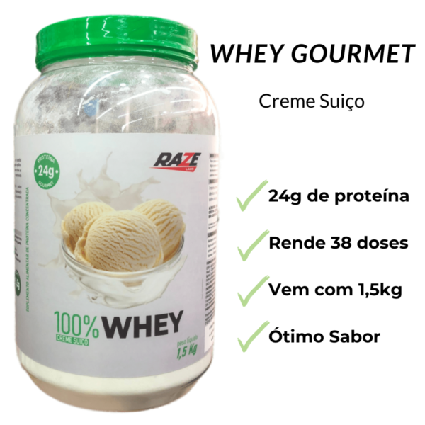 100% Whey 1,5kg Gourmet - Creme Suíço - Image 2