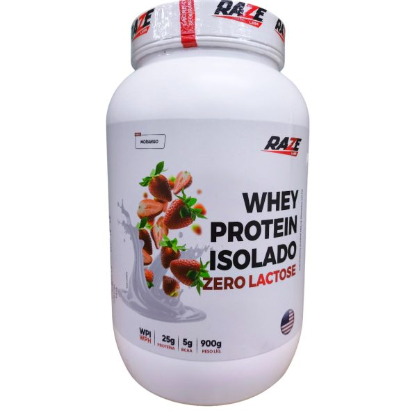 Whey Protein Isolado Zero Lactose 900g - Morango
